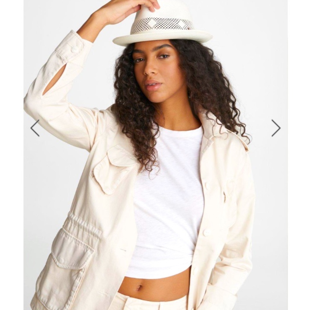 Rag & Bone Leather And Straw Hat